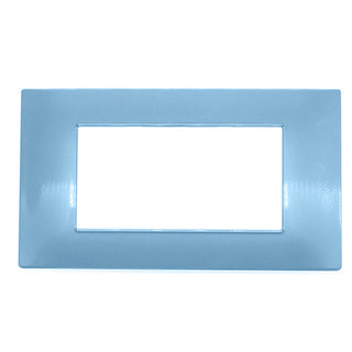 Placchetta 3 4 7 posti azzurro marino compatibile con vimar plana