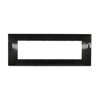Placchetta 3 4 7 posti nera compatibile con vimar plana