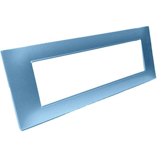 Placchetta 3 4 7 posti azzurro marino compatibile con vimar plana
