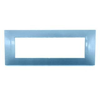 Placchetta 3 4 7 posti azzurro marino compatibile con vimar plana