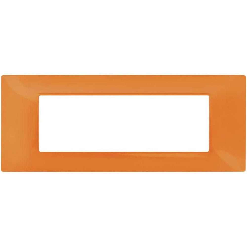 Placchetta per interruttore a 3 4 7 posti arancio cassetta 503 compatibile con vimar plana supporto cover