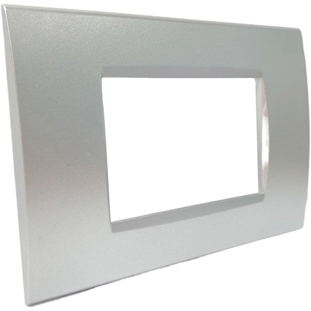 Placchetta a 3 4 7 posti silver cassetta 503 compatibile con living light supporto cover