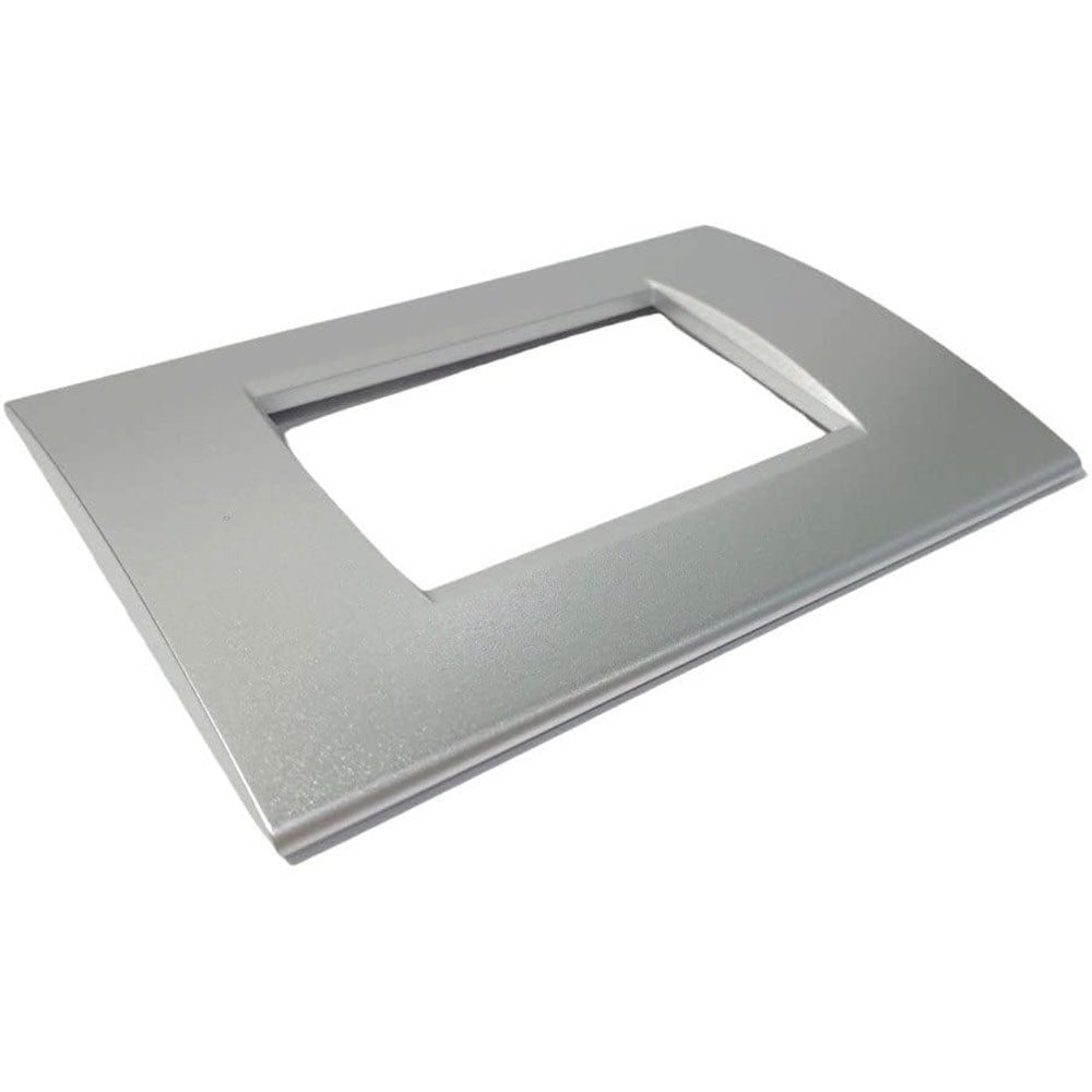 Placchetta a 3 4 7 posti silver cassetta 503 compatibile con living light supporto cover