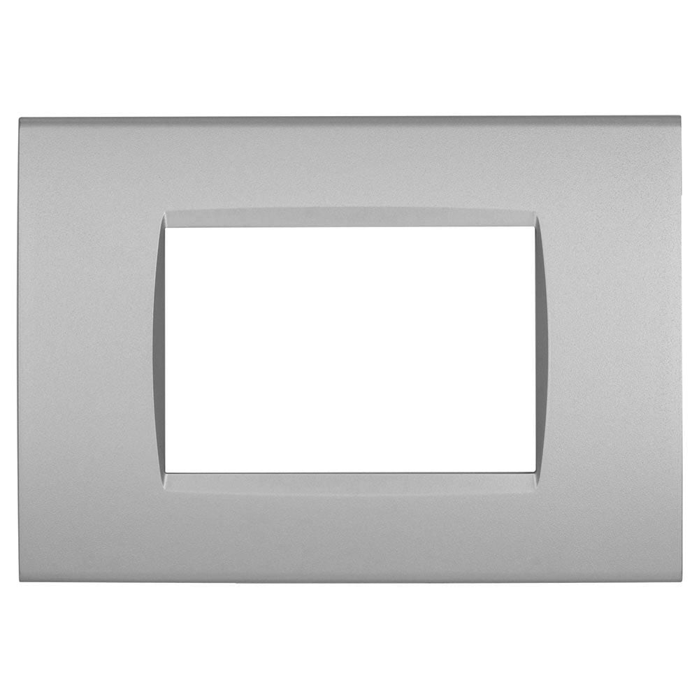 Placchetta a 3 4 7 posti silver cassetta 503 compatibile con living light supporto cover