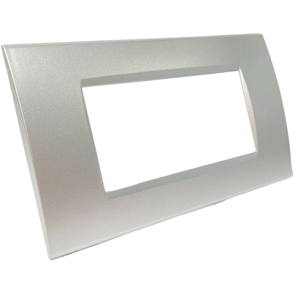 Placchetta a 3 4 7 posti silver cassetta 503 compatibile con living light supporto cover