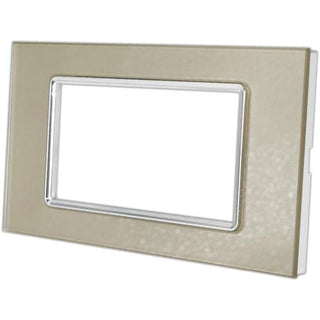 Placchetta in vetro champagne 3-7 posti compatibile living light 503
