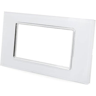 Placchetta in vetro bianca 3-7 posti compatibile living light 503