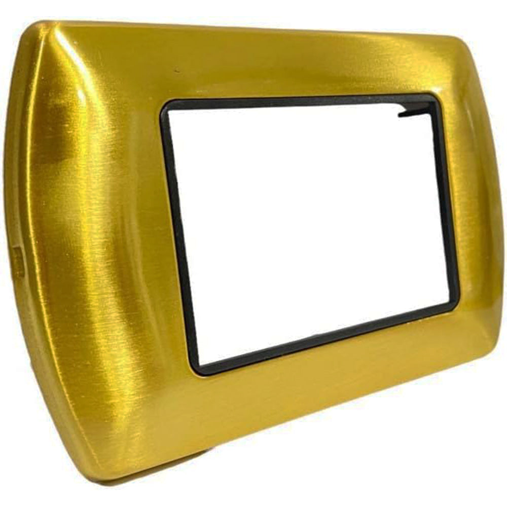 Placchetta in metallo a 3 4 7 posti oro spazzolato cassetta 503 compatibile con living international supporto cover