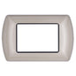 Placchetta in metallo a 3 4 7 posti champagne cassetta 503 compatibile con living international supporto cover