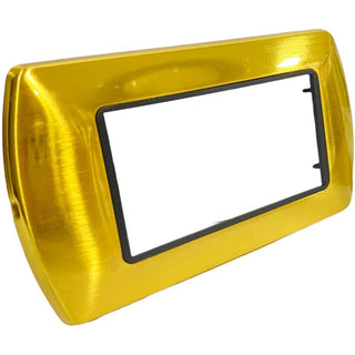 Placchetta oro spazzolato 3-7 posti compatibile living international