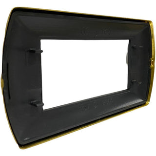 Placchetta oro spazzolato 3-7 posti compatibile living international
