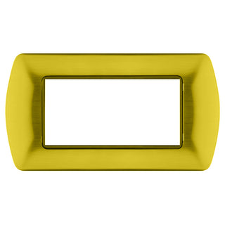 Placchetta oro spazzolato 3-7 posti compatibile living international