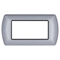 Placchetta in metallo a 3 4 7 posti grigio chiaro cassetta 503 compatibile con living international supporto cover