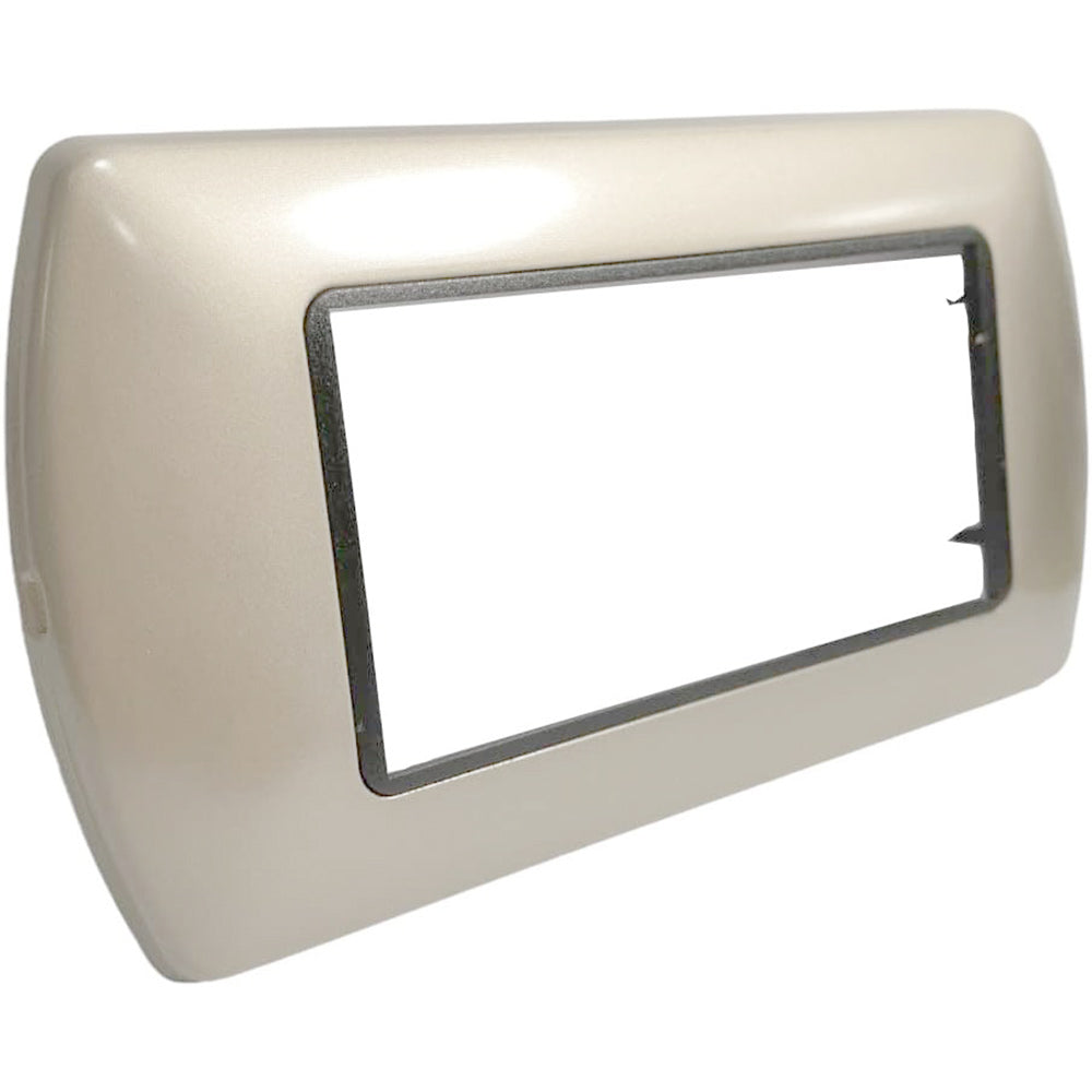 Placchetta in metallo a 3 4 7 posti champagne cassetta 503 compatibile con living international supporto cover