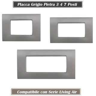 Placchetta grigio pietra 3-7 posti compatibile living air cover