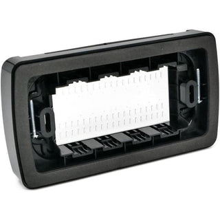 Placca idrobox 3 posti compatibile con vimar plana IP55 nero