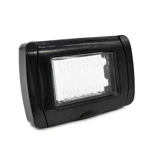 Placca idrobox 3 posti compatibile con living light international IP55 coperchio modulo cassetta 503 nero