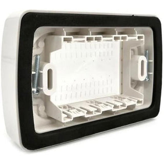 Placca idrobox 3 posti compatibile con vimar plana IP55 bianco