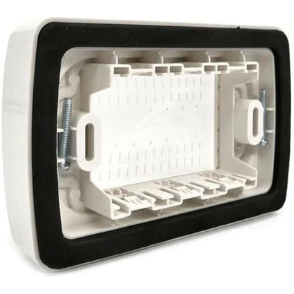 Placca idrobox 3 posti compatibile con vimar plana IP55 coperchio modulo cassetta 503 bianco