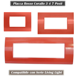 Placchetta corallo 3-7 posti compatibile living light cassetta 503