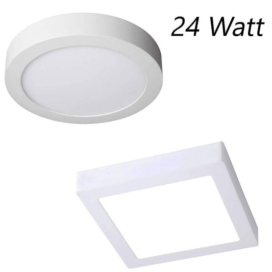 Plafoniera led montaggio esterno 24 watt cct tre colorazione di luce fredda calda naturale selezionabile