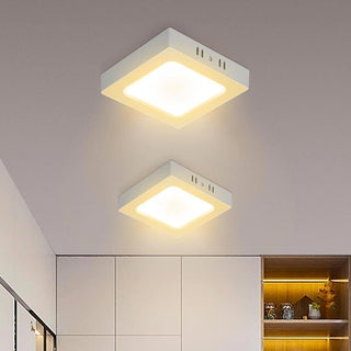 Plafoniera led montaggio esterno 6 watt cct tre colorazione di luce fredda calda naturale selezionabile