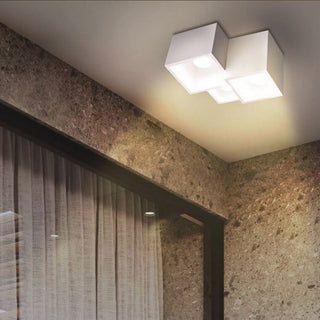 Lampada in gesso da soffitto a 3 cubi lampadario verniciabile GU10