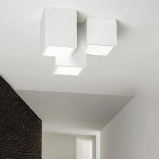 Lampada in gesso da soffitto a 3 cubi lampadario verniciabile GU10