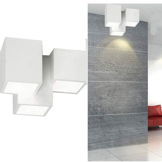 Lampada in gesso da soffitto a 3 cubi lampadario verniciabile GU10
