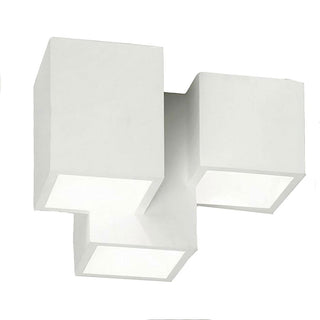 Lampada in gesso da soffitto a 3 cubi lampadario verniciabile GU10