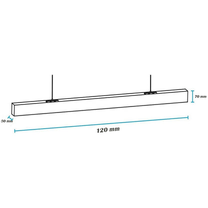 Lampadario lineare a sospensione da soffitto bianco 40 watt connettore di giunzione a T 15 watt o a L 12 watt tecnologia cct