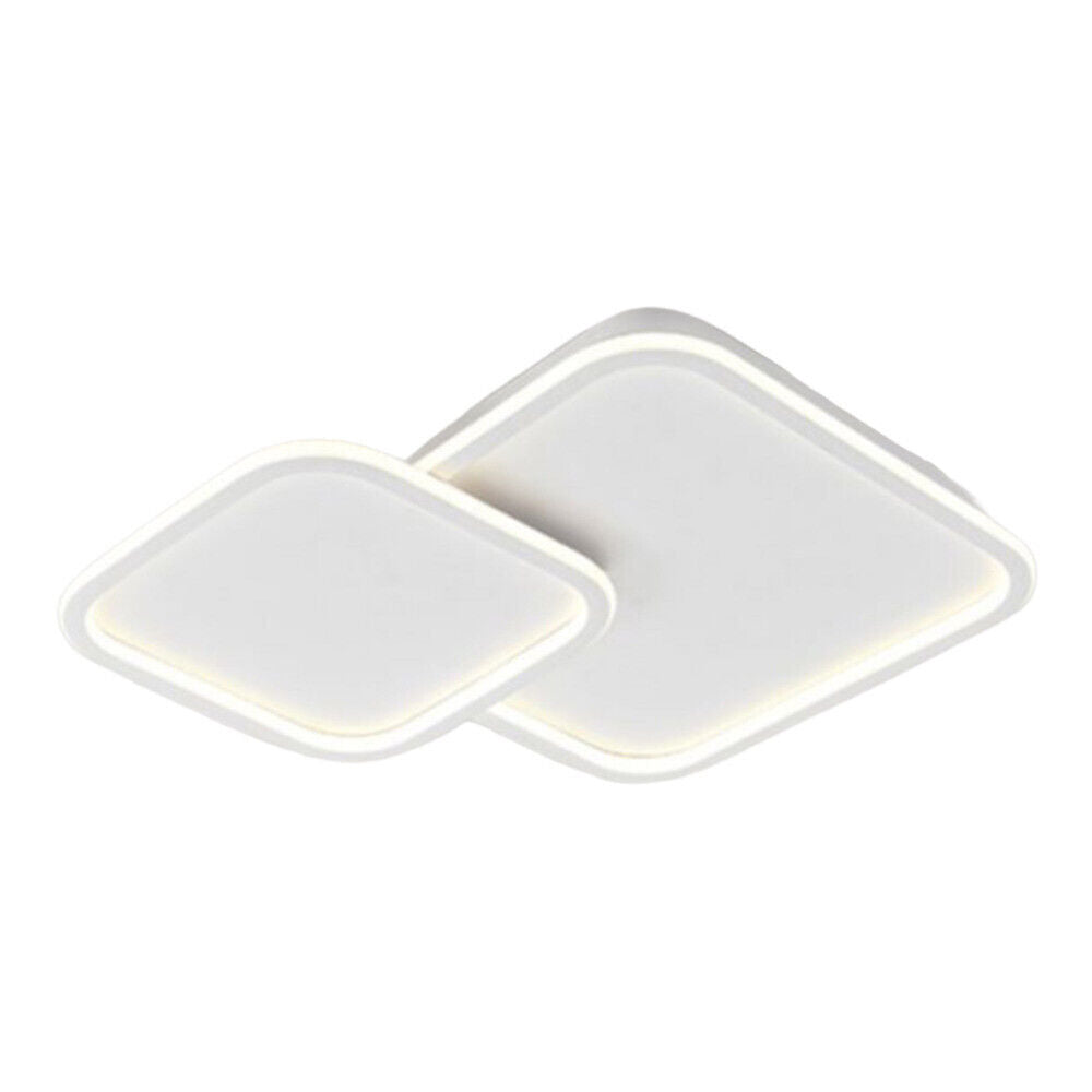 Plafoniera a led due rombi a cct tripla colorazione di luce fredda calda naturale  60 watt lampada da soffitto