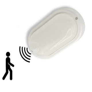 Plafoniera led con sensore di movimento 9W 6500k tonda o ovale IP56