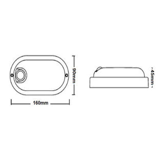 Plafoniera led con sensore di movimento 9W 6500k tonda o ovale IP56