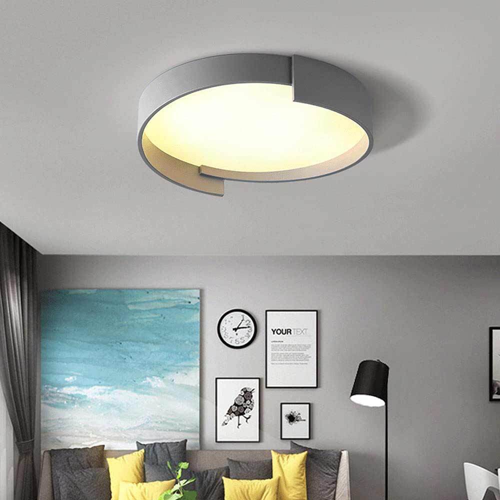 Plafoniera a led grigio 46 watt lampada moderno da soffitto rotonda luce fredda 6500k calda 3000k naturale 4000k