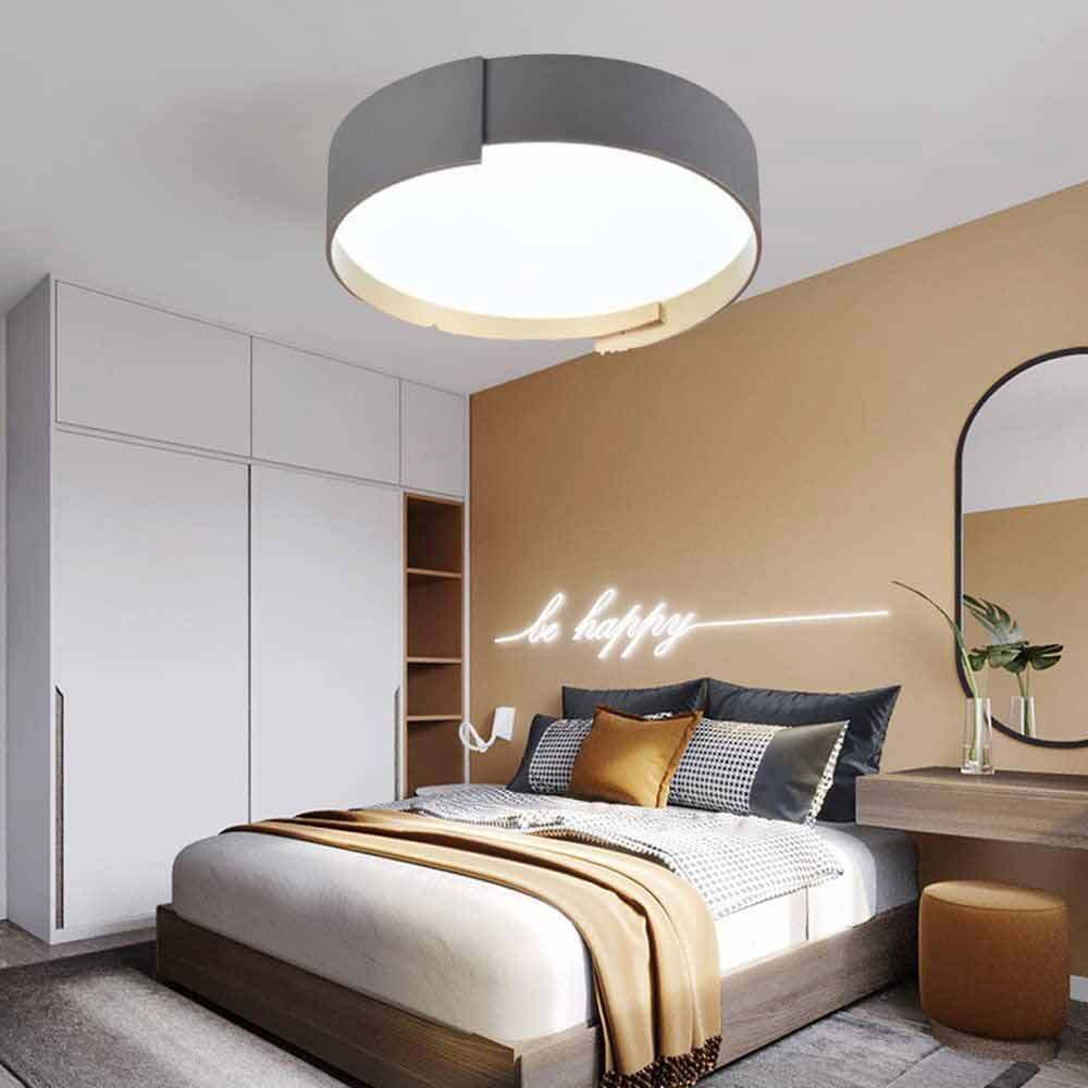 Plafoniera a led grigio 46 watt lampada moderno da soffitto rotonda luce fredda 6500k calda 3000k naturale 4000k