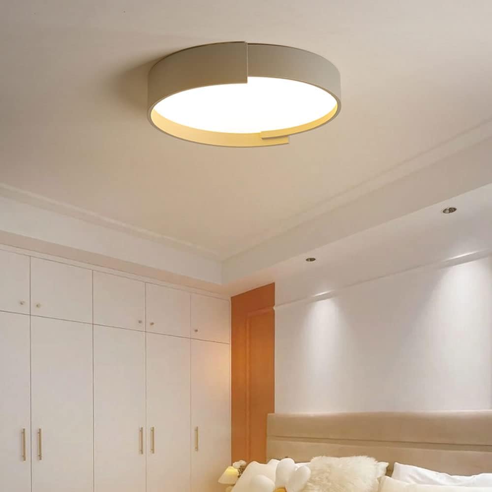 Plafoniera a led grigio 46 watt lampada moderno da soffitto rotonda luce fredda 6500k calda 3000k naturale 4000k