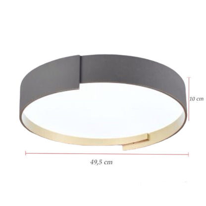 Plafoniera a led grigio 46 watt lampada moderno da soffitto rotonda luce fredda 6500k calda 3000k naturale 4000k