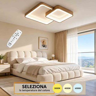 Plafoniera LED 58W Tortora Dimmerabile con Telecomando