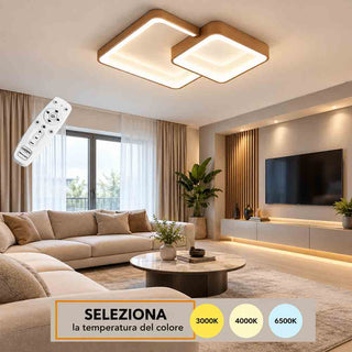 Plafoniera LED 58W Tortora Dimmerabile con Telecomando