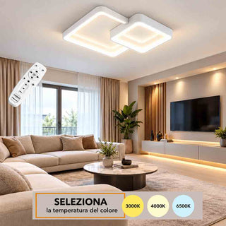 Plafoniera LED 58W Biasnco Dimmerabile con Telecomando