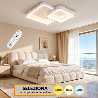 Plafoniera LED 58W Biasnco Dimmerabile con Telecomando