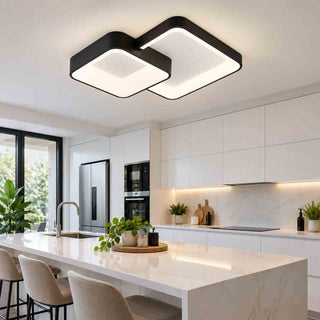 Plafoniera LED 58W Nero Dimmerabile con Telecomando