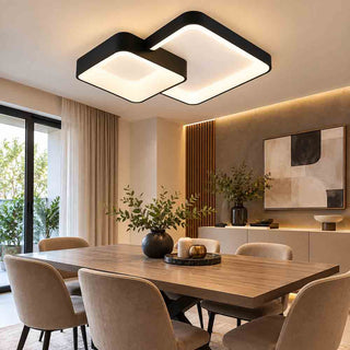 Plafoniera LED 58W Nero Dimmerabile con Telecomando