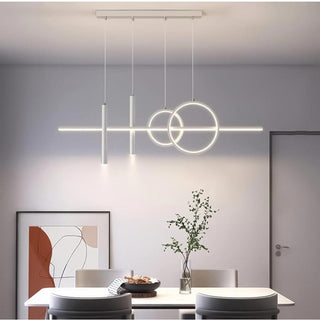 Lampadario 2 anelli e punto luce bianca a luce fredda naturale calda