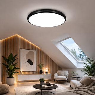Plafoniera led a luce fredda con bordo nero 20 40 60 watt  30 40 50 cm
