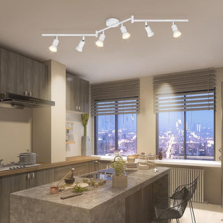 Plafoniera da soffitta orientabile 6 portalampada GU10 lampada bianca