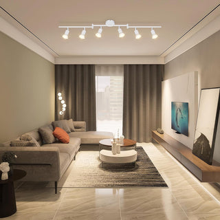 Plafoniera da soffitta orientabile 6 portalampada GU10 lampada bianca