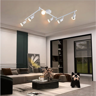 Plafoniera da soffitta orientabile 6 portalampada GU10 lampada bianca