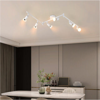 Plafoniera da soffitta orientabile 6 portalampada GU10 lampada bianca